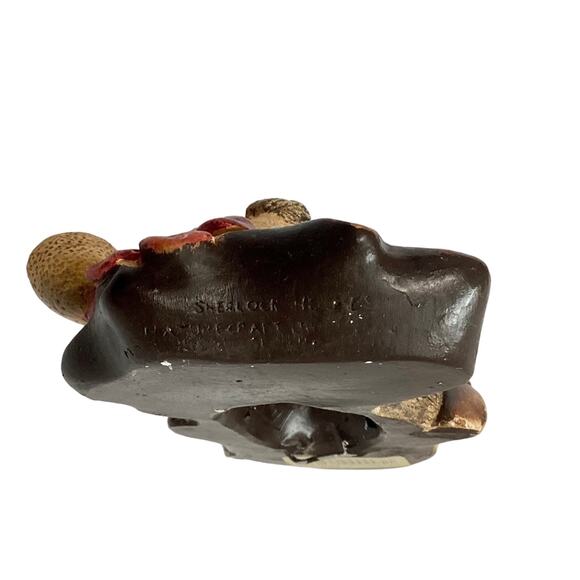 Vintage 1970 Naturecraft Chalkware Head Sherlock Holmes Wall Mask - Picture 3 of 6